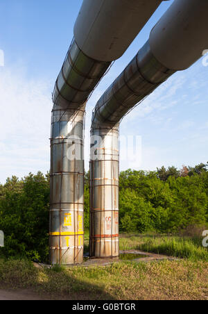 Erhöhten Bereich der Rohrleitungen Stockfoto