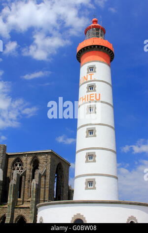 Der Leuchtturm von Saint Mathieu, Bretagne, Frankreich Stockfoto