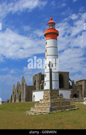 Der Leuchtturm von Saint Mathieu, Bretagne, Frankreich Stockfoto
