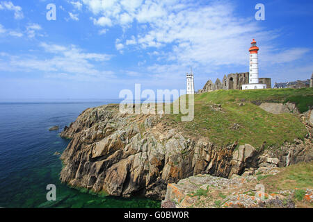 Der Leuchtturm von Saint Mathieu, Bretagne, Frankreich Stockfoto