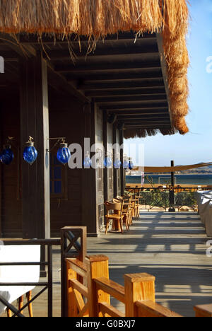 Terrasse des Restaurants Stockfoto