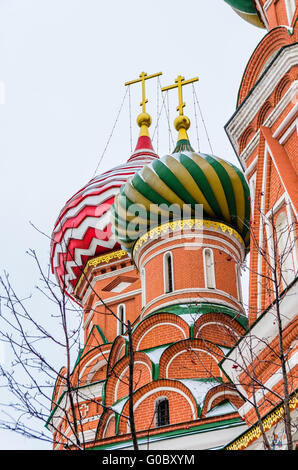 St. Basil Cathedral auf Winter in Moskau, Russland Stockfoto