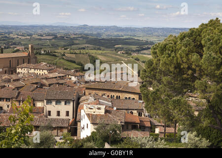 San Gimignano, Blick auf die Umgebung, Italien Stockfoto