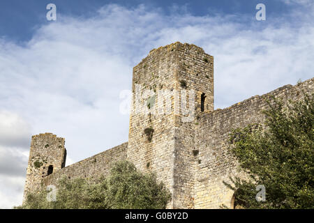 Monteriggioni, mittelalterlichen Mauerring, Toskana, Italien Stockfoto