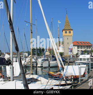 Turm am Hafen Stockfoto