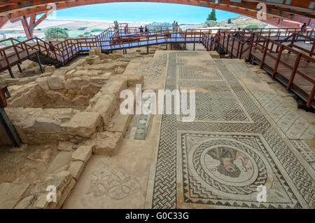 Mosaik im Eustolios Haus in Kourion auf Zypern Stockfoto