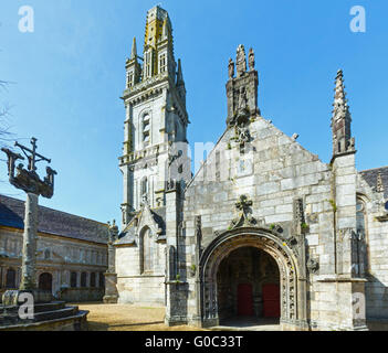 Die Pfarrei von ruhiger-Guimiliau, Bretagne, Frankreich. Stockfoto