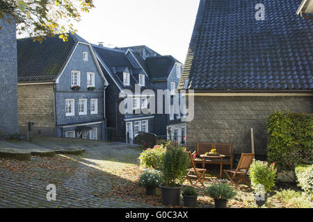 Impressionen des historischen Zentrums in Solingen-Gra Stockfoto