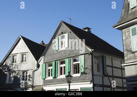 Impressionen des historischen Zentrums in Solingen-Gra Stockfoto