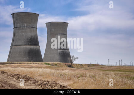 Rancho Seco Kernkraftwerk Kühltürme Stockfoto