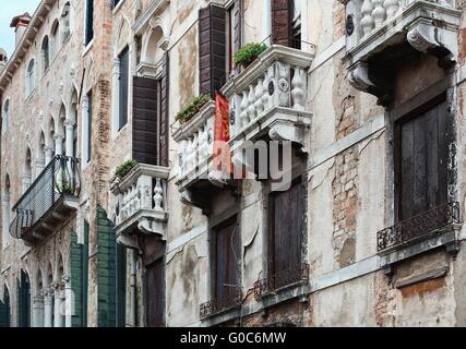 Detailansicht der venezianischen Architektur Gebäude Stockfoto