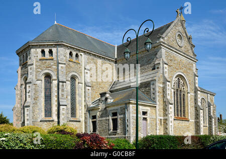 Kirche von Saint Michel-Chef-Chef, Gemeinde im Département Loire-Atlantique in Westfrankreich. Stockfoto