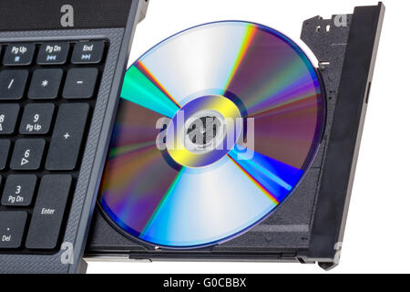 Elektronische Sammlung - Laptop mit offenen DVD-Fach Stockfoto