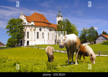 UNESCO Kulturerbe Kirche Wieskirche in Bayern Stockfoto