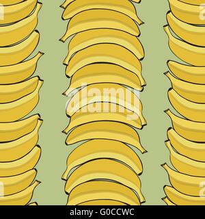 Nahtlose Hintergrund mit gelben Bananen. Stock Vektor