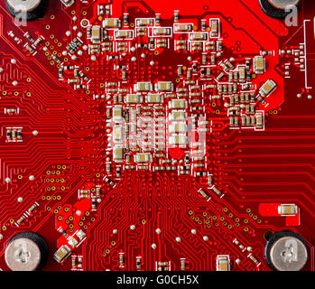 Elektronische Bauteile auf der Platine computer Stockfoto