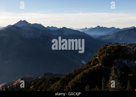 Blick vom Gipfel des Mt. Trainsjoch Stockfoto