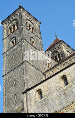 Türme der Stiftskirche Kirche Quedlinburg Stockfoto