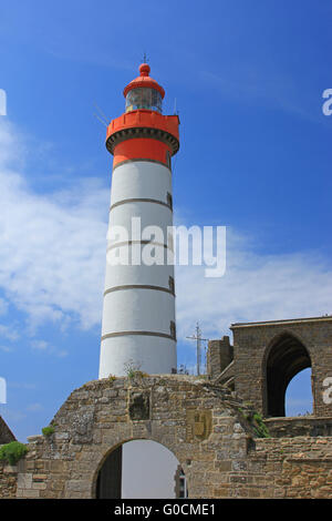Der Leuchtturm von Saint Mathieu, Bretagne, Frankreich Stockfoto