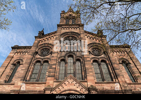 Fassade der Kirche Temple Neuf in Straßburg, Elsass, Frankreich Stockfoto