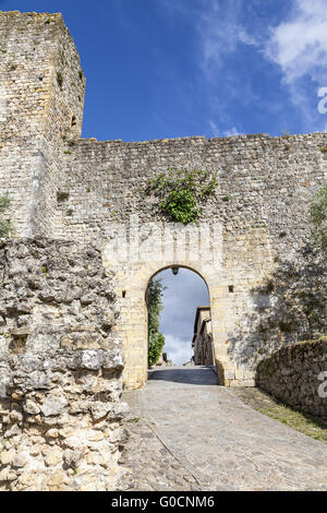 Monteriggioni, mittelalterlichen Mauerring, Toskana, Italien Stockfoto