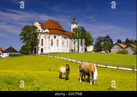 UNESCO Kulturerbe Kirche Wieskirche in Bayern Stockfoto