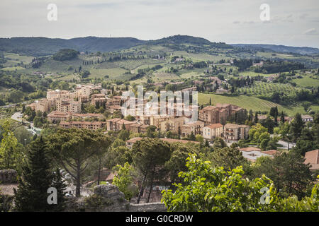 San Gimignano, Blick auf die Umgebung, Italien Stockfoto