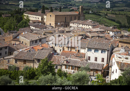 San Gimignano, Blick auf die Umgebung, Italien Stockfoto