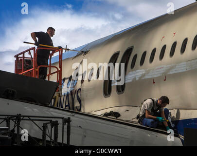 British Airways-Wartung auf Passagier-jet Stockfoto