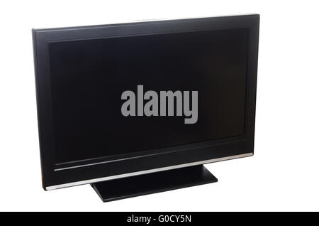 Flachbildschirm tv isoliert auf weiss Stockfoto
