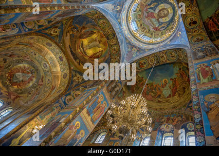 Innere des Erlösers auf das vergossene Blut-Kathedrale in St. Petersburg Stockfoto