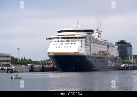 Blick auf den Hafen von Kiel in Deutschland Stockfoto