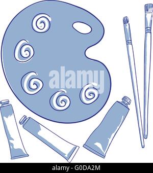 Pinselpalette Farbe Stock Vektor