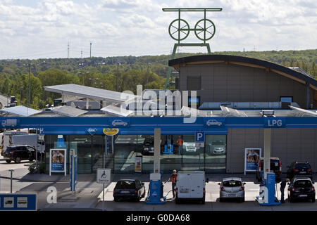 Autobahn-Raststätte Beverbach der Autobahn A 40 Stockfoto