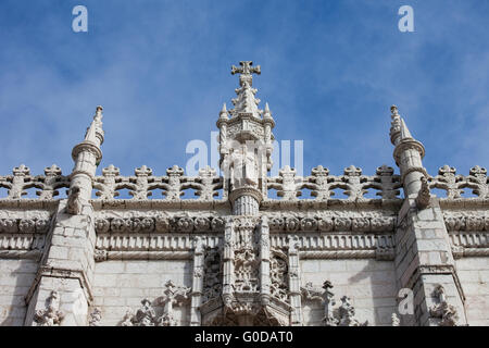 Portugal, Lissabon, architektonische Details von Jeronimos Kloster Kirche von Santa Maria de Belém Stockfoto