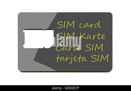 SIM-Kartenträger mit Mini-Karte Loch ausgebrochen Stockfoto