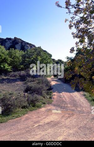 Ein steiniger Weg in kretischen Berge. Stockfoto