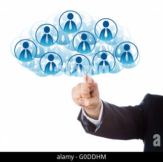Arm mit Human Resources per Touch anschließen Stockfoto