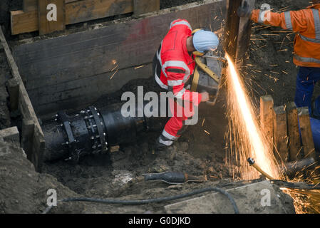 Die Bauarbeiten Stockfoto