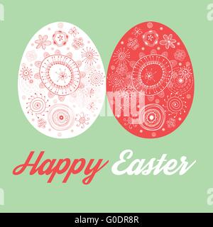 Grußkarte mit Ostereiern Stock Vektor