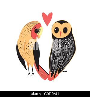Liebhaber lustige Eule Stock Vektor
