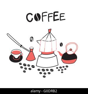 Hintergrund mit Kaffee-Geräte Stock Vektor