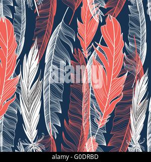 grafisches Muster von Federn Stock Vektor