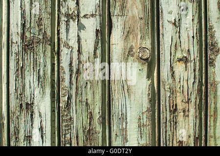 Blau lackierten Holzplatte Zaun Stadtmauer verblassen Stockfoto