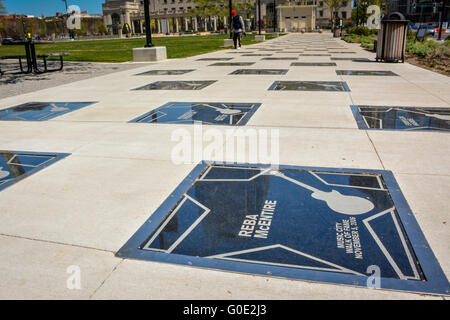 Bürgersteig bei Music City Walk of Fame Park ehrt berühmte Country-Stars Beitrag für die Branche, in Nashville, TN Stockfoto