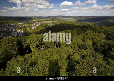 Blick vom Kueppel Turm auf Freienohl, Meschede Stockfoto