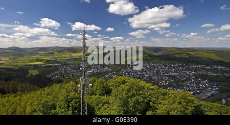 Blick vom Kueppel Turm auf Freienohl, Meschede Stockfoto