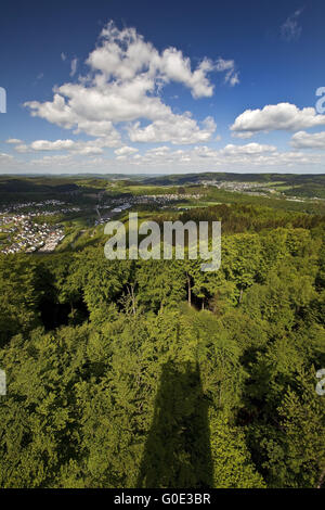 Blick vom Kueppel Turm auf Freienohl, Meschede Stockfoto