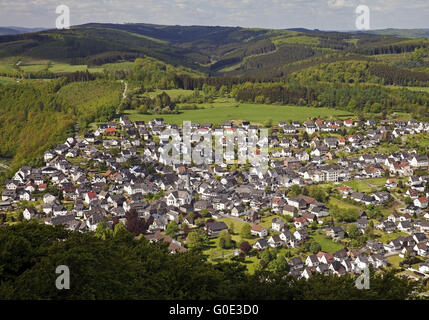 Blick vom Kueppel Turm auf Freienohl, Meschede Stockfoto