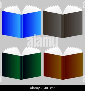 Reihe von verschiedenen Buch-Icons Stock Vektor